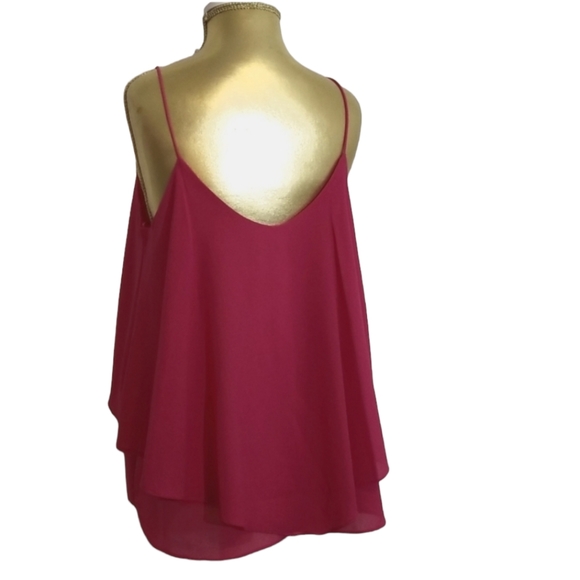 Paper Crane Fuchsia Pink Layered Spaghetti Strap Cami Top - Picture 7 of 8